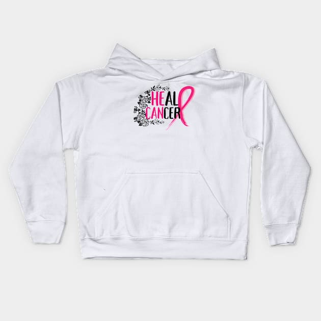 Heal Cancer, Breast cancer awareness Kids Hoodie by JunThara